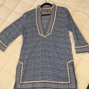 Tory Burch tunic top - beautiful blue pattern